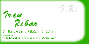 iren ribar business card